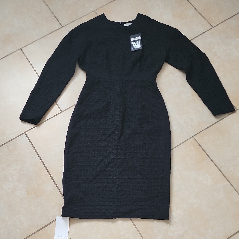 MM. Lafleur Rlegant Black Textured Rosa Dress Size 0. New With Tags